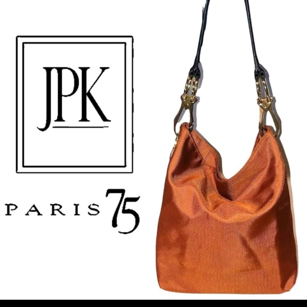 Jpk burnt orange nylon bag with gold detailing